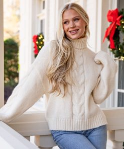 FINAL SALE - Cabin Morning Cream Turtleneck Sweater