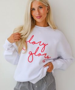 White Glory Glory Script Sweatshirt