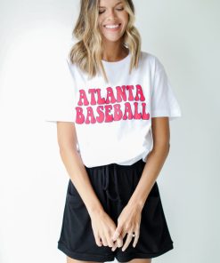 White Atlanta Baseball Tee