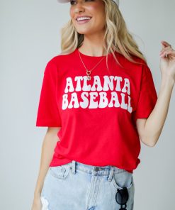 Red Atlanta Baseball Tee