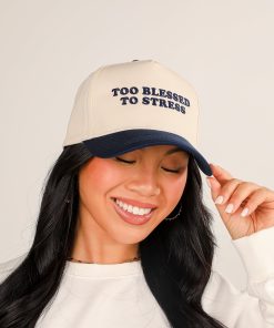 Too Blessed To Stress Embroidered Hat