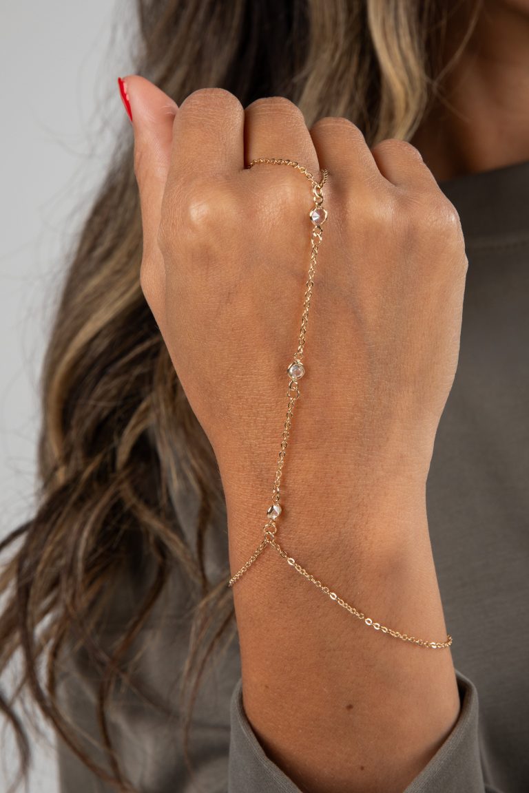 Cora Gold Gemstone Hand Chain