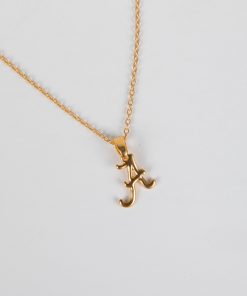 Gold "A" Charm Necklace