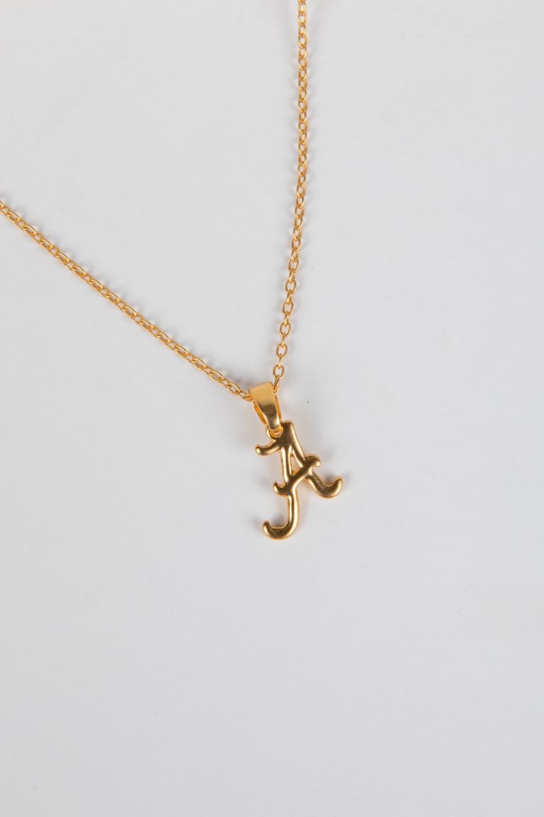 Gold "A" Charm Necklace