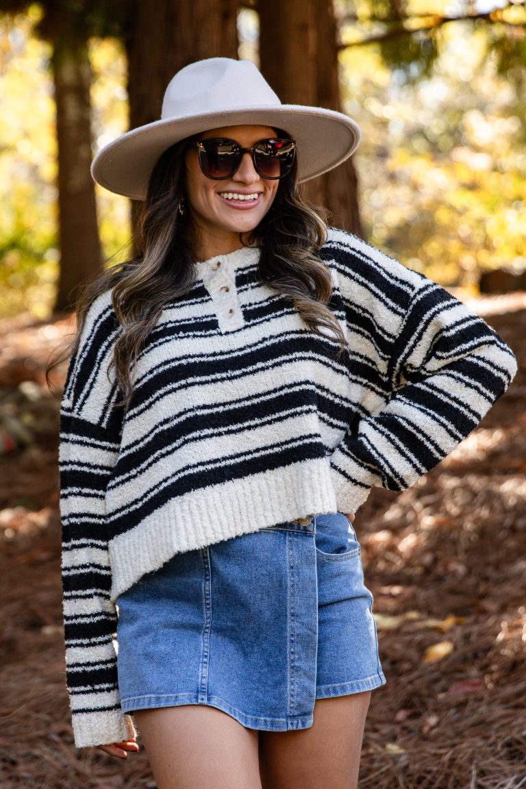 FINAL SALE - Classic Comfort Black Striped Sweater