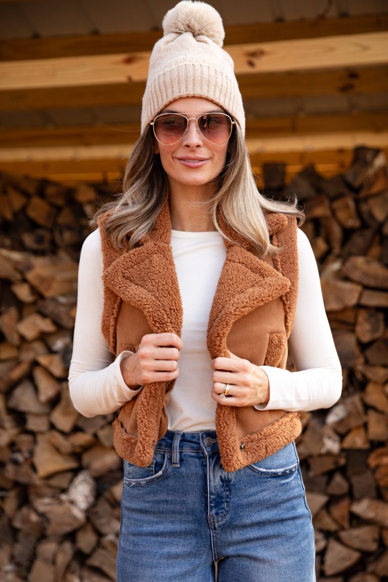 FINAL SALE - Cozy Wrangler Camel Vest