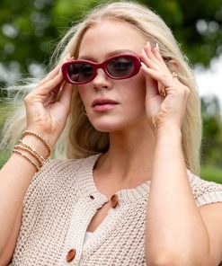 Get The Facts Red Oval Sunglasses
