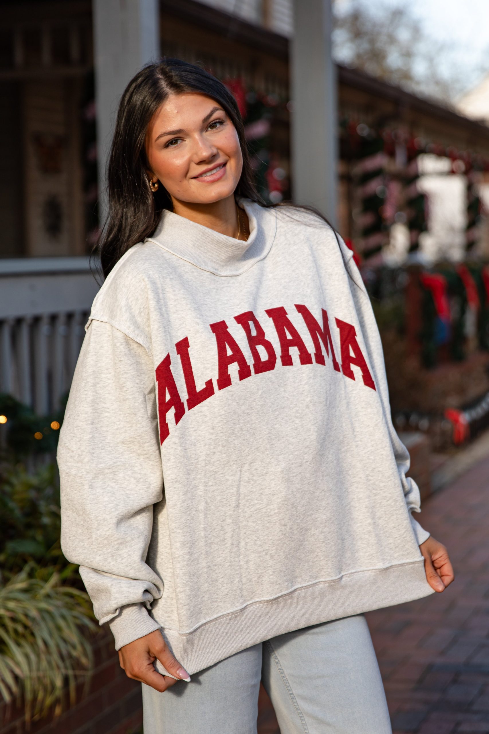 Heather Grey Alabama Reversible Mockneck Sweatshirt - Image 3