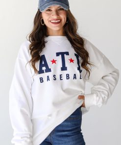 White ATL Baseball Star Sweatshirt