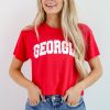 Red Georgia Block Letter Cropped Tee