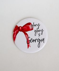 White Glory Glory To Georgia Bow Button