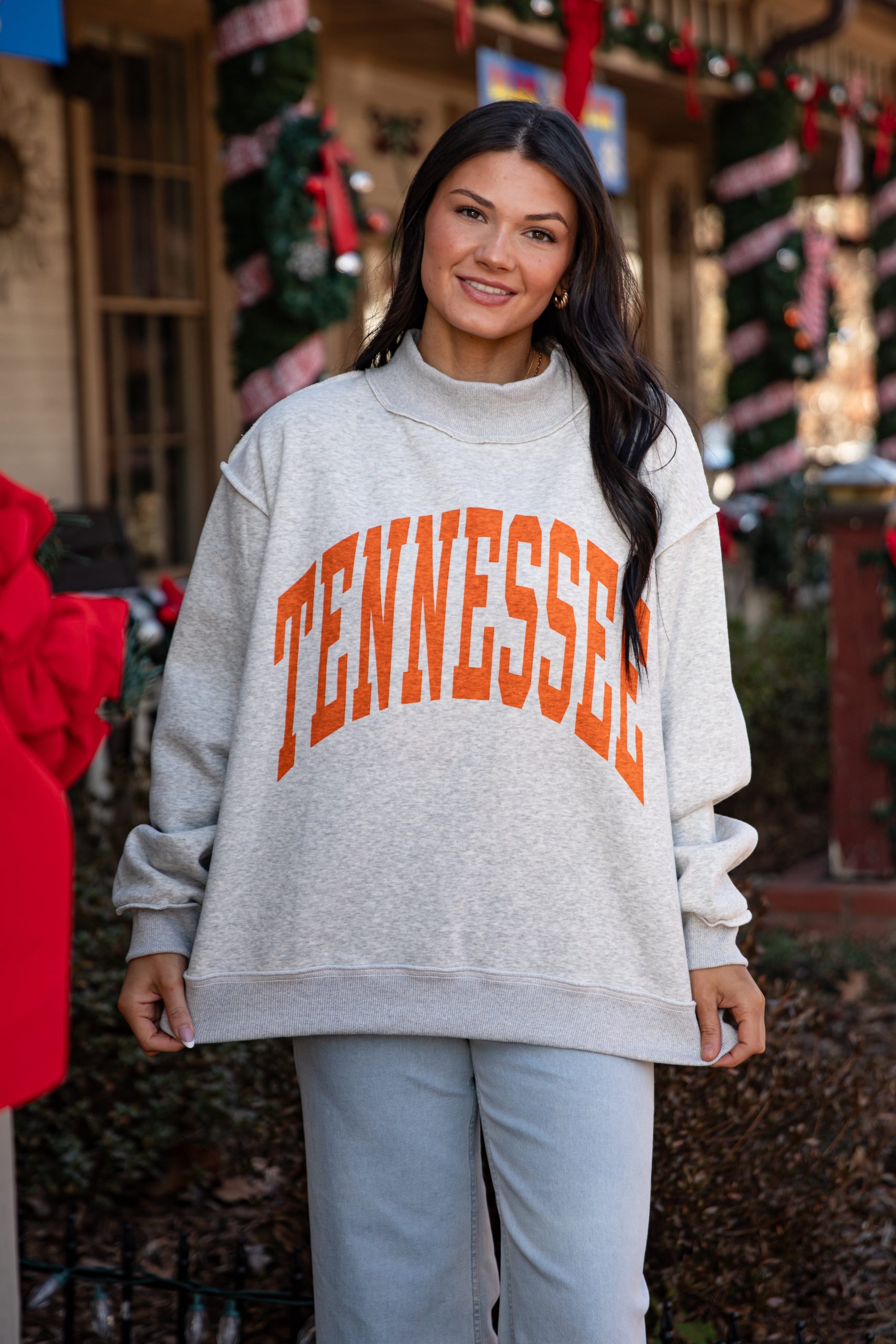 Heather Grey Tennessee Reversible Mockneck Sweatshirt