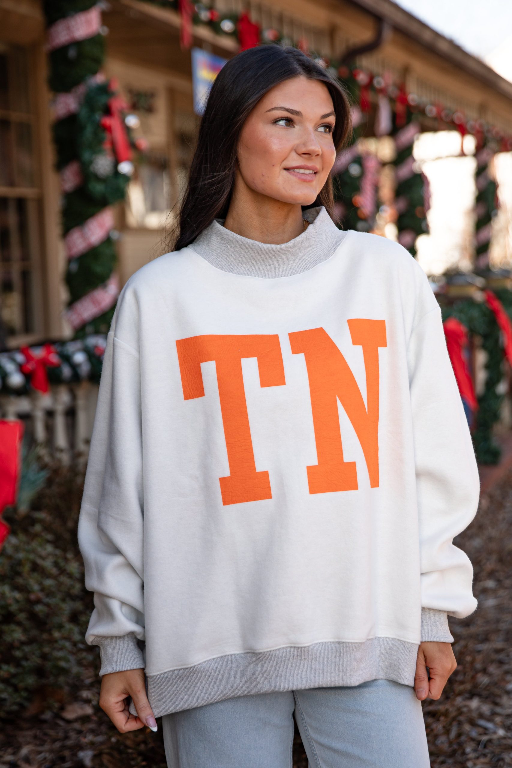 Heather Grey Tennessee Reversible Mockneck Sweatshirt - Image 4