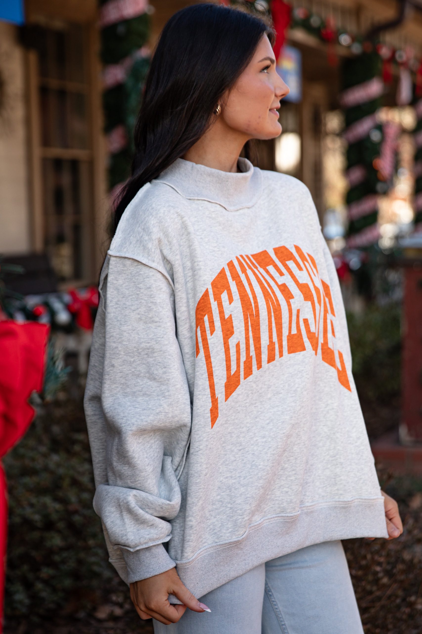 Heather Grey Tennessee Reversible Mockneck Sweatshirt - Image 5