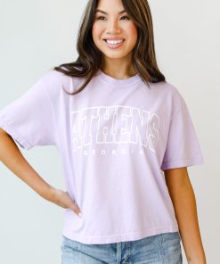 Lavender Athens Georgia Cropped Tee