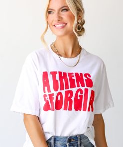 White Athens Georgia Cropped Tee