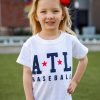 Youth White ATL Star Baseball Tee