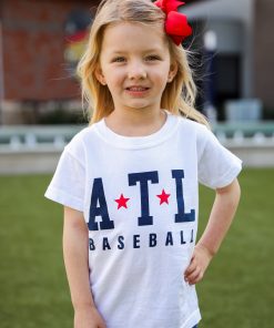 Youth White ATL Star Baseball Tee