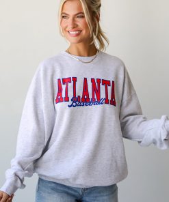 Heather Grey Atlanta Baseball Sweatshirt