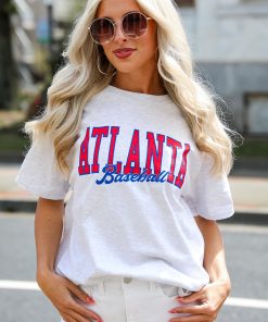 Heather Grey Atlanta Baseball Tee