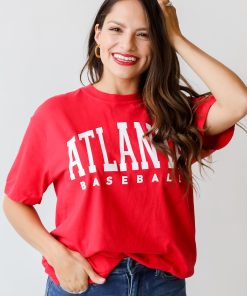 Red Atlanta Baseball Graphic Tee