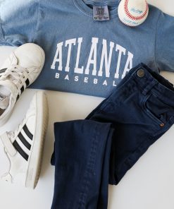 Youth Denim Atlanta Baseball Tee