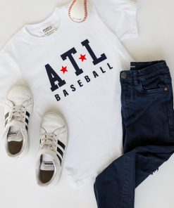 Youth White ATL Baseball Star Tee