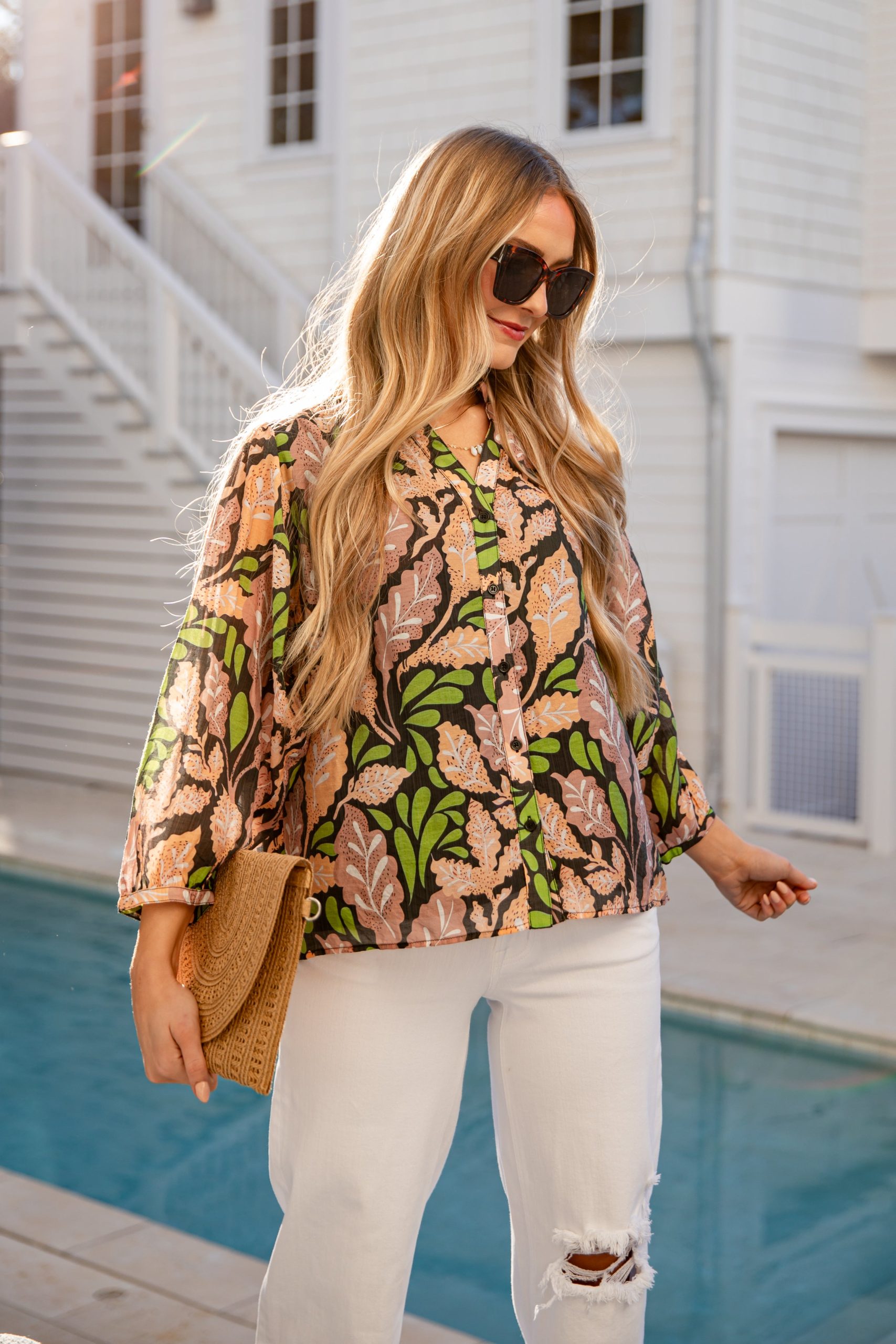 FINAL SALE - Blooming Days Black Floral Button-Up Blouse - Image 2