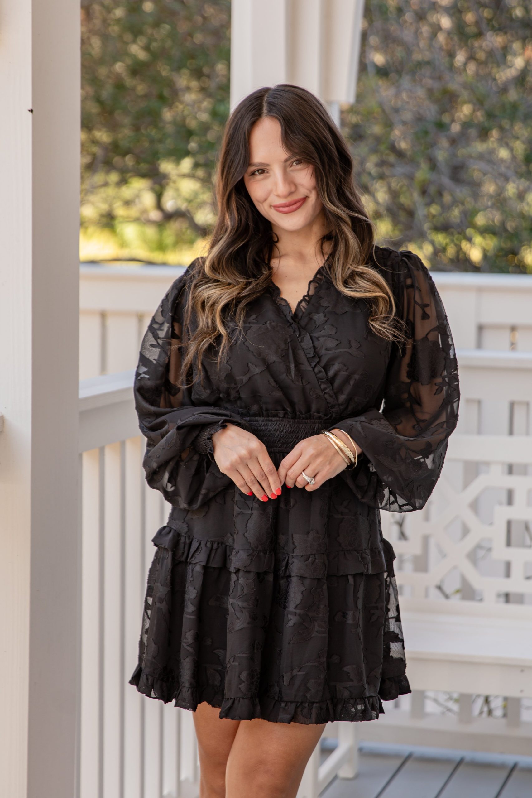 A Garden of Wonder Black Floral Mini Dress - Image 3
