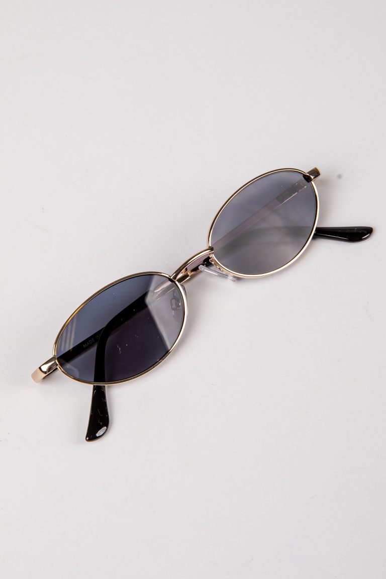 Downtown Edge Gold Oval Sunglasses