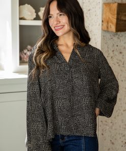 FINAL SALE - Best Day Black Polka Dot Blouse