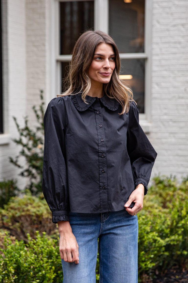 FINAL SALE - Everyday Ease Ruffle Button-Down Blouse