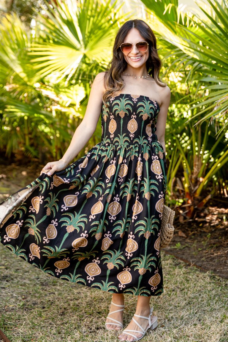 Chic Essential Strapless Smocked Black Maxi Dress