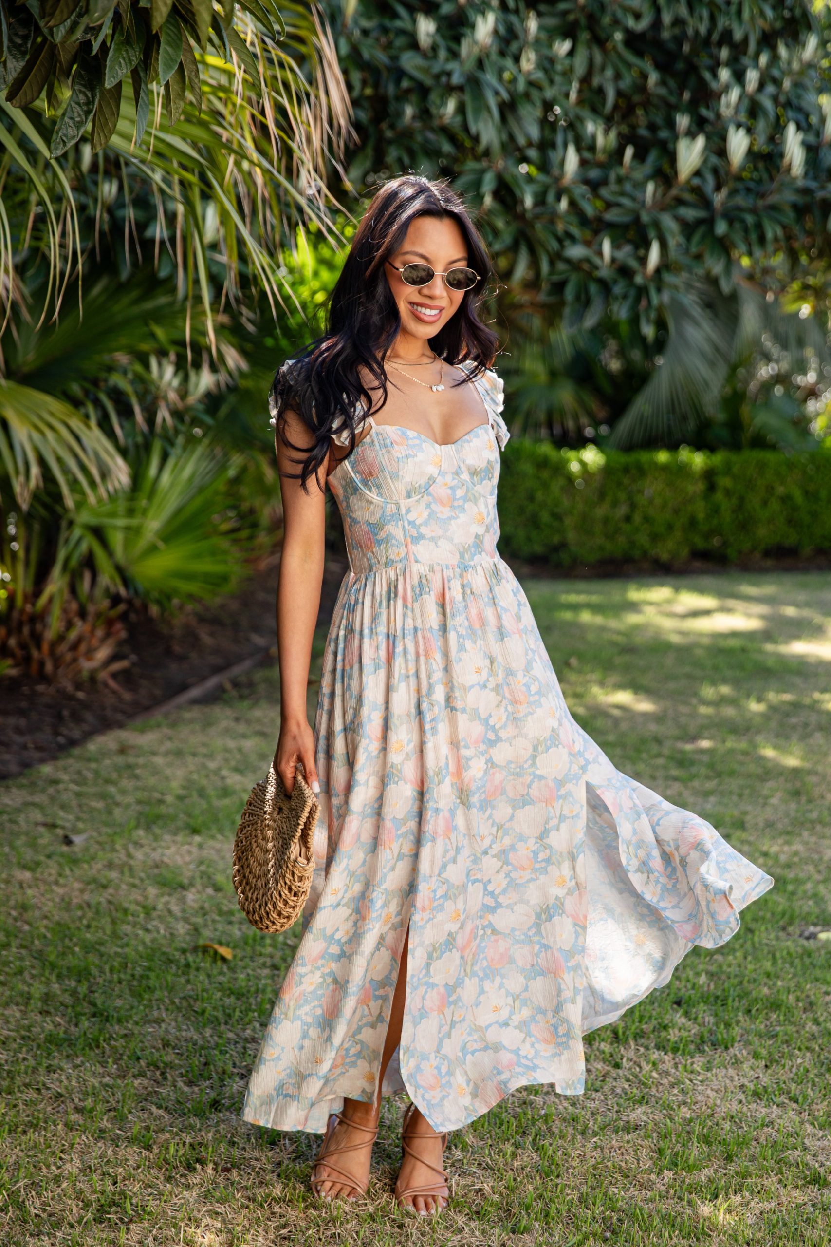 Always in Style Blue Floral Maxi Dress - Image 3