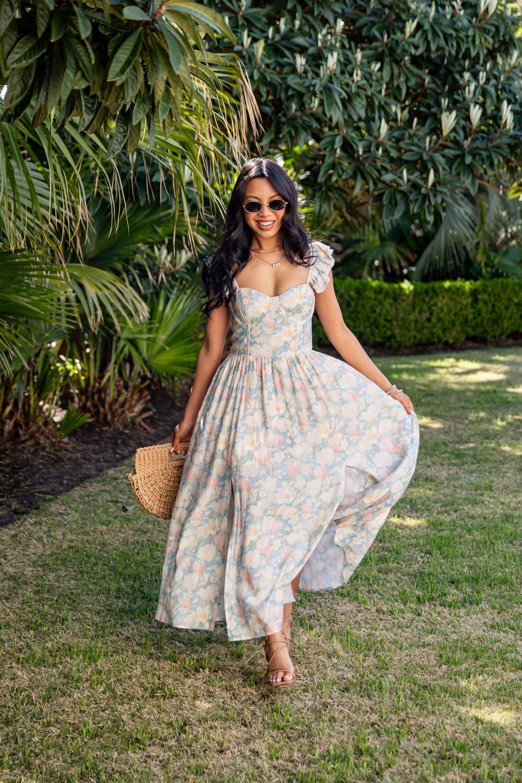 Always in Style Blue Floral Maxi Dress - Image 4