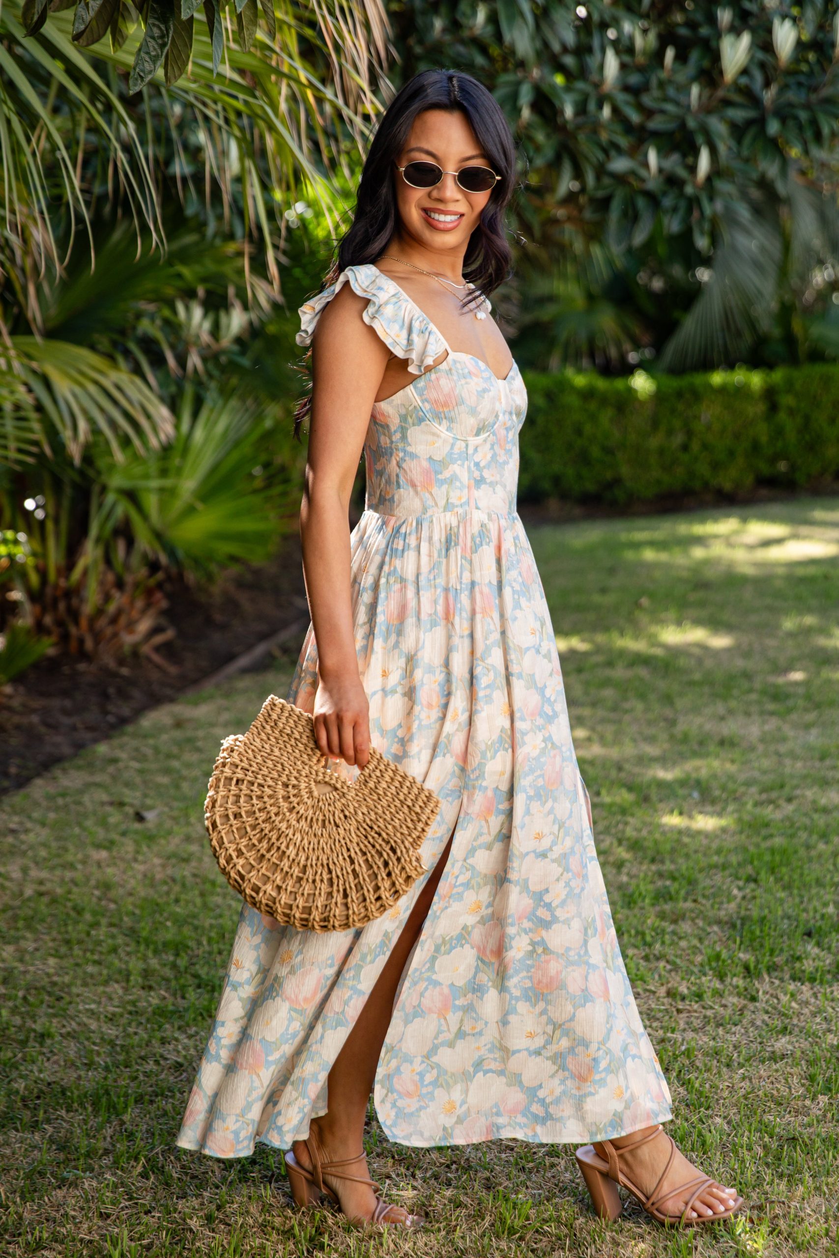 Always in Style Blue Floral Maxi Dress - Image 5