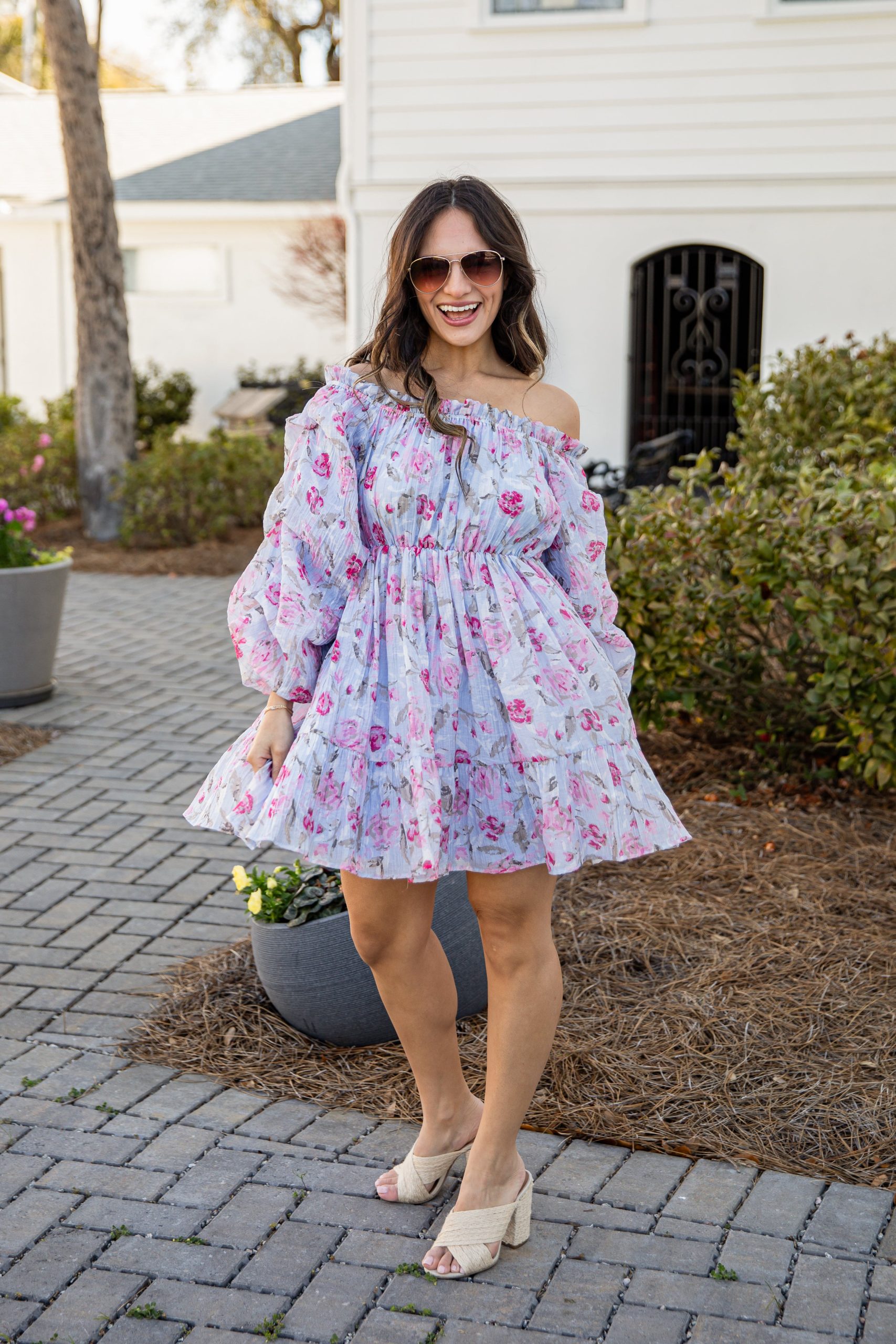 Sweetest Occasion Blue Floral Mini Dress - Image 5