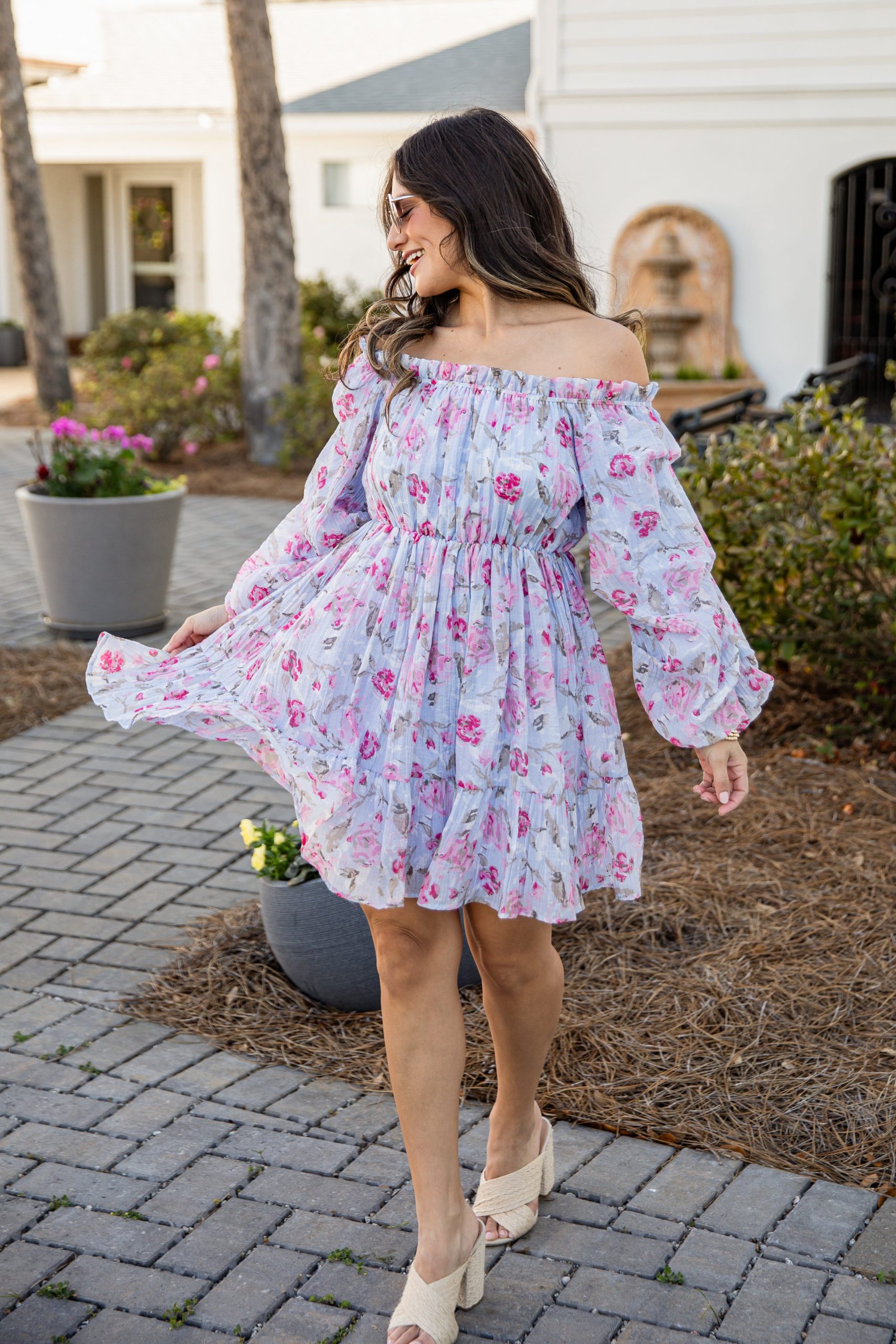 Sweetest Occasion Blue Floral Mini Dress - Image 2
