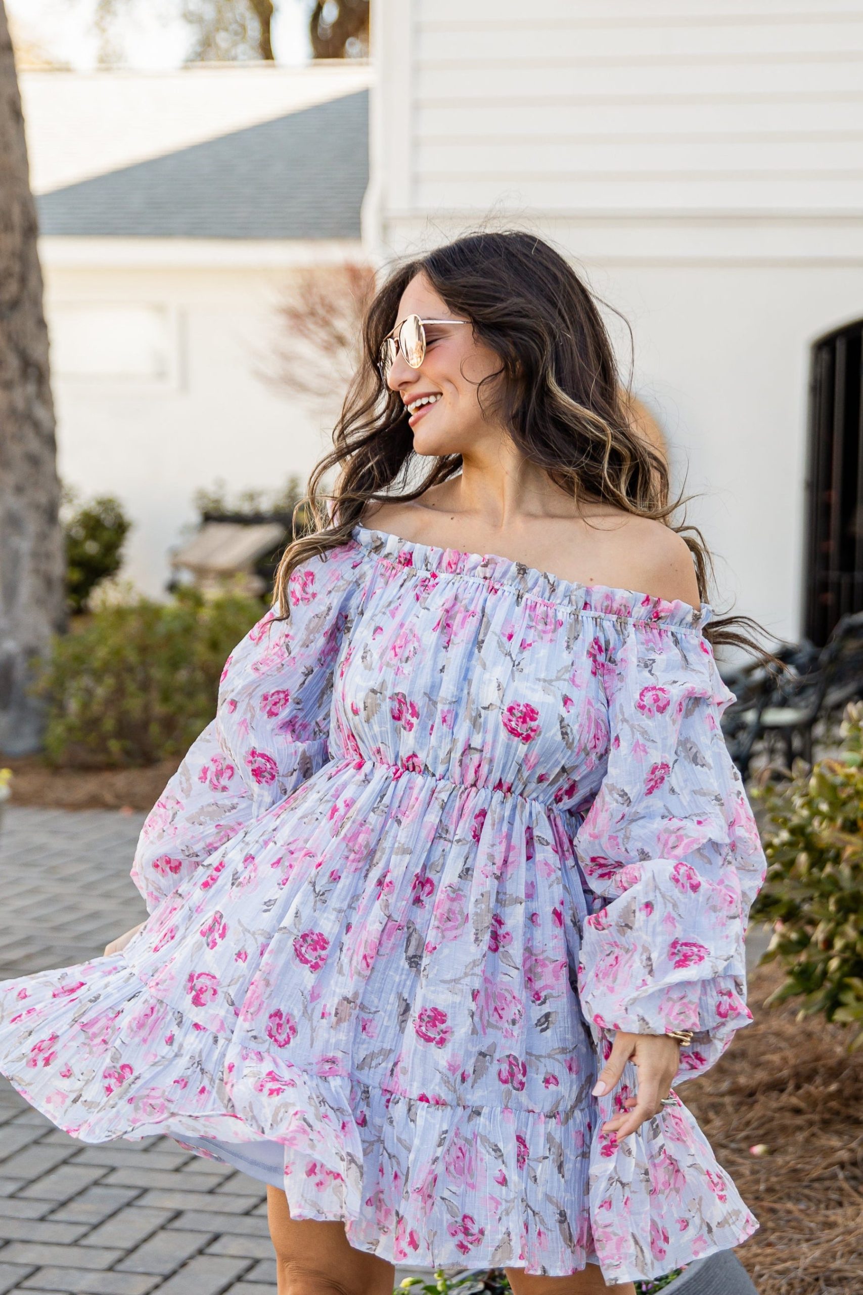 Sweetest Occasion Blue Floral Mini Dress - Image 3