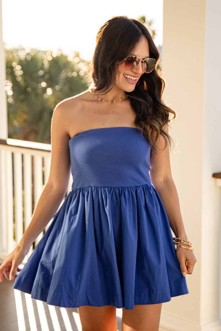Electric Romance Blue Strapless Mini Dress - DU Deal