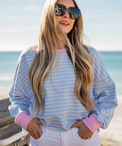 FINAL SALE - Sweet Horizon Stripe Cropped Pullover