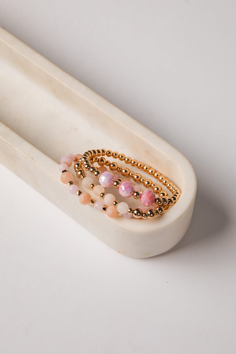 Megan Blush Beaded Bracelet Set