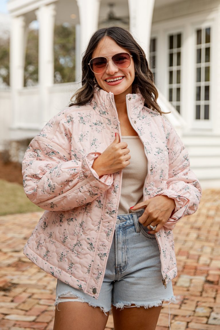 FINAL SALE - Sweet Soul Blush Floral Quilted Jacket