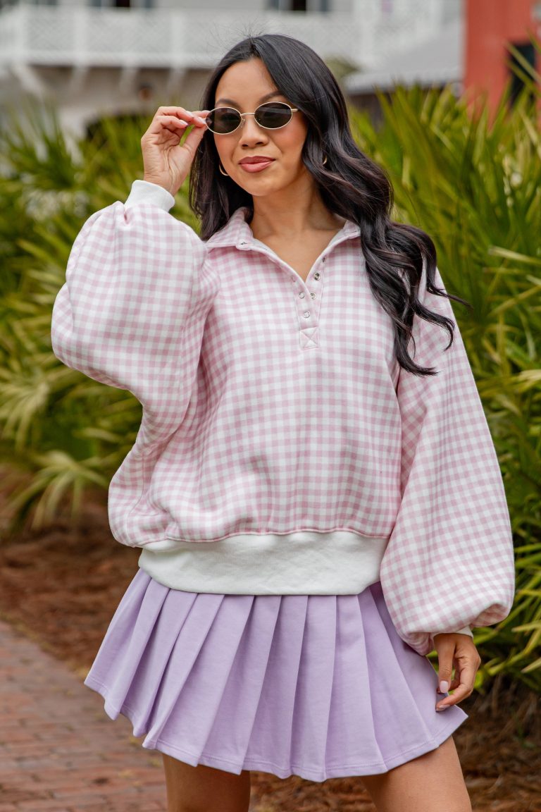 FINAL SALE - Blush Picnic Gingham Pullover