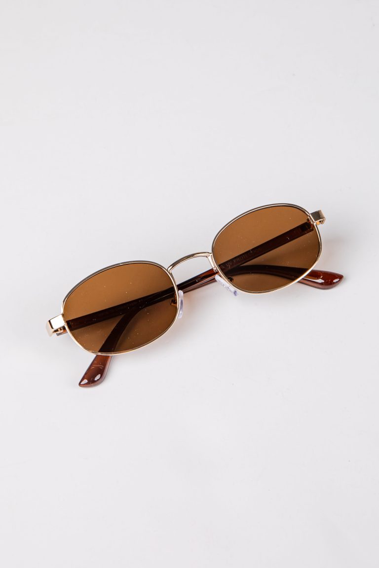 Origin Oval Frame Brown Sunglasses