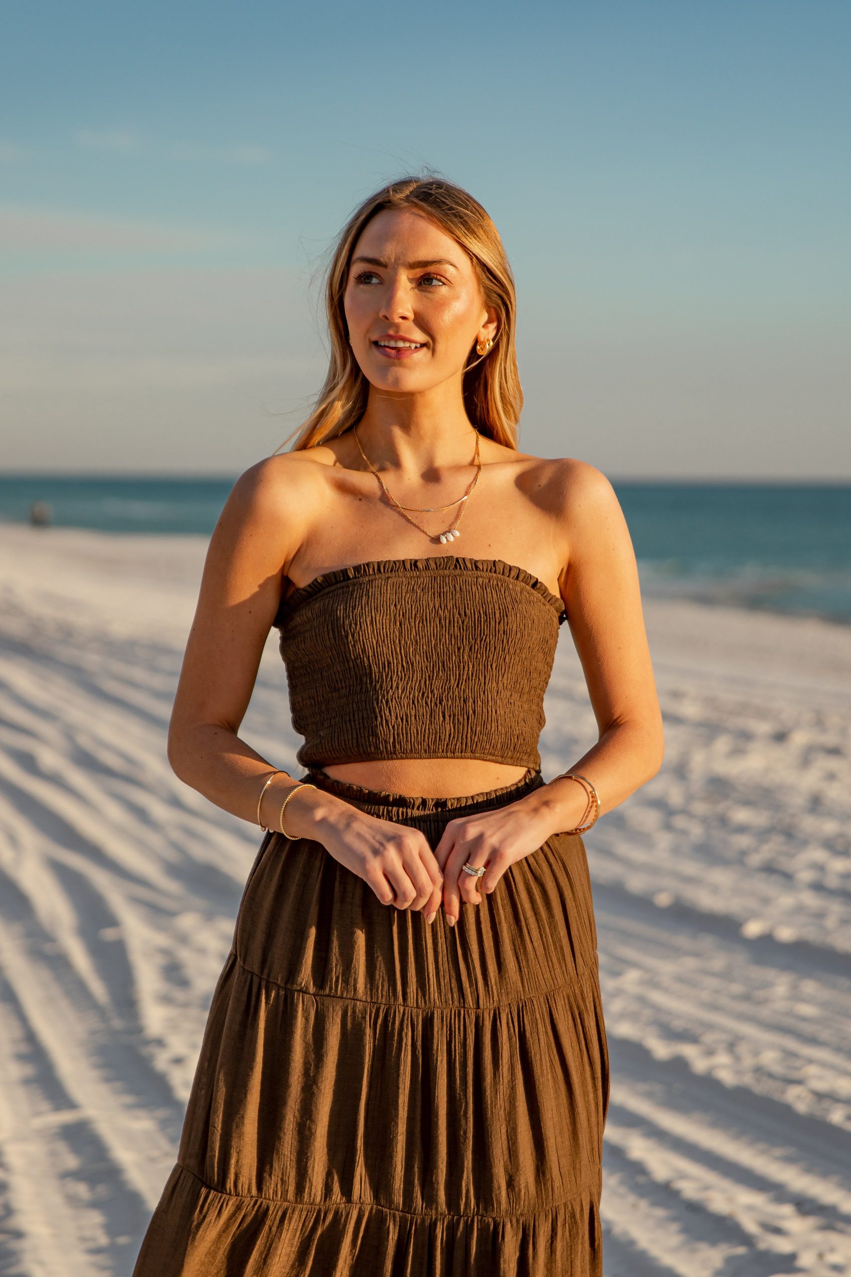 Mocha Breeze Brown Tube Top