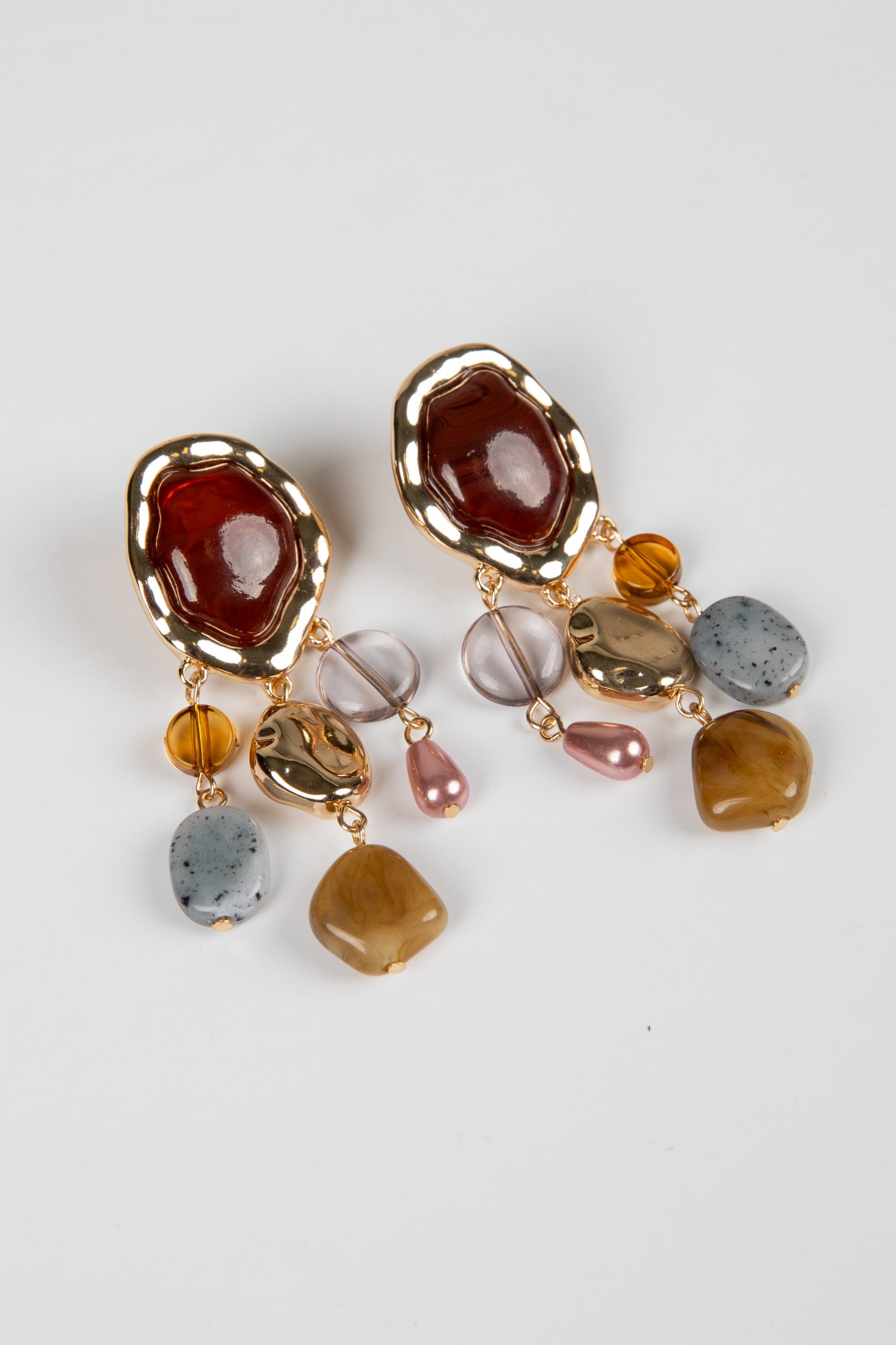 Kayla Brown Statement Stone Drop Earrings