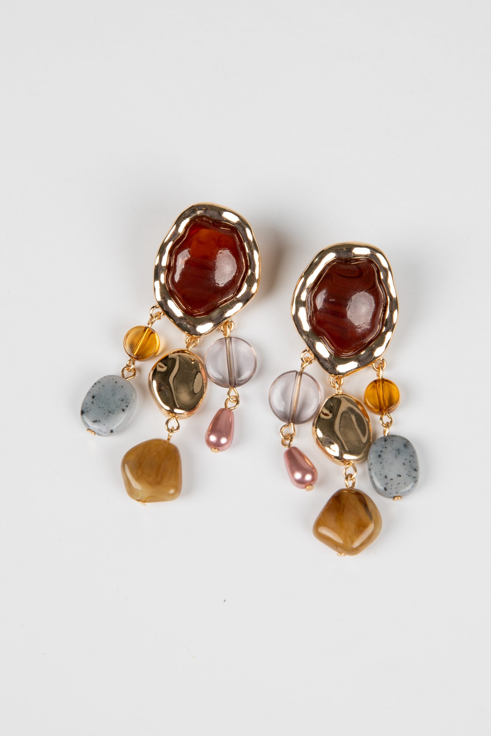 Kayla Brown Statement Stone Drop Earrings - Image 3