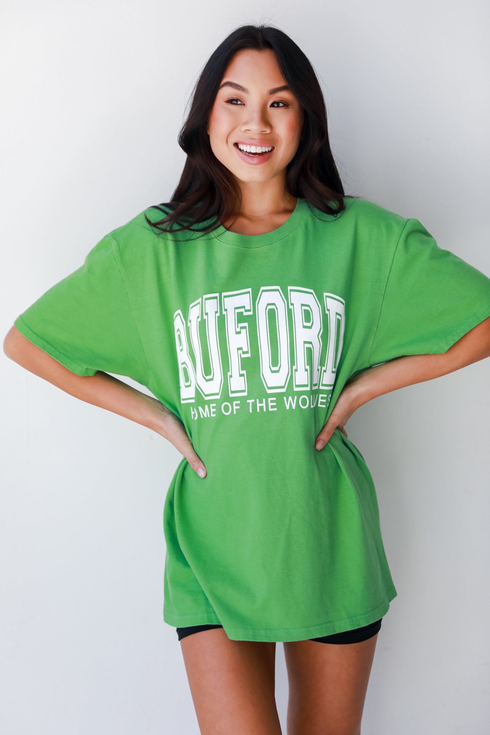 Green Buford Home Of The Wolves Block Letter Tee - Image 5
