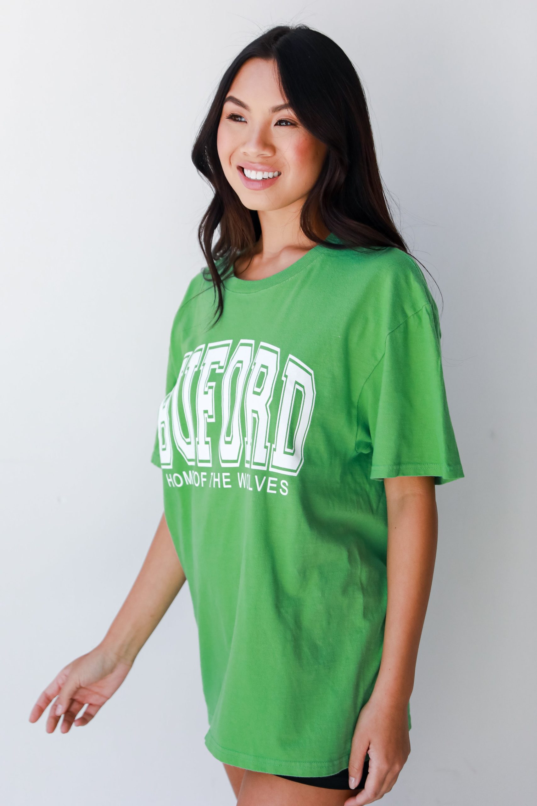 Green Buford Home Of The Wolves Block Letter Tee - Image 3